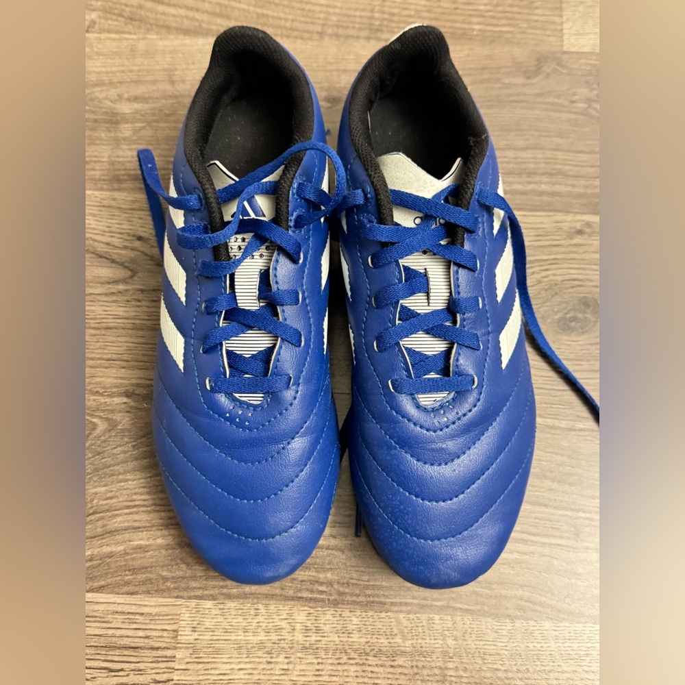 Adidas Blue Soccer Cleats with White Stripes size 5